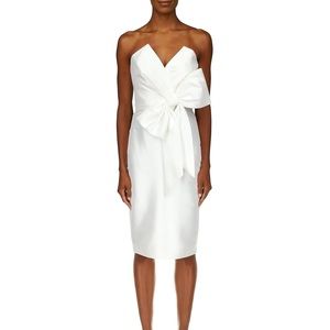 Badgley Mischka Front Bow Dress in Ivory Size 6
